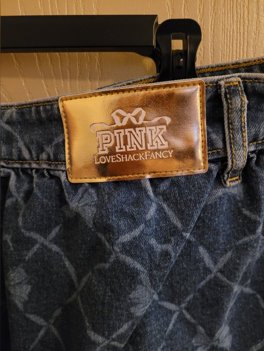 Victoria's Secret Pink × Loveshackfancy Micro Mini Bow Denim Skirt XXL NWT - Picture 5 of 9